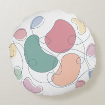 Coussin ronde avec motifs Abstraits minimalistes