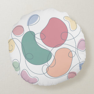 Coussin ronde avec motifs Abstraits minimalistes