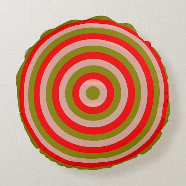 Coussin ronde colorée avec design circulaire (Dos)
