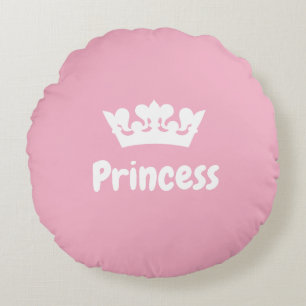 Coussin ronde de la princesse rose mignonne de la 