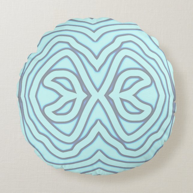 Coussin ronde, Design motif d'impression en tissu  (Devant)