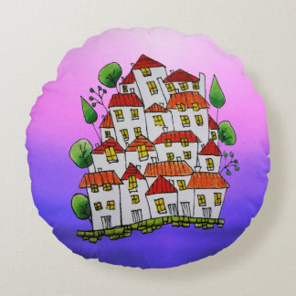 Coussin ronde (Doodle - dessiné à la main)