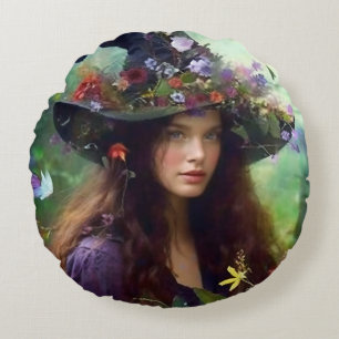 Coussin ronde mignonne, coussin femme, coussin nat