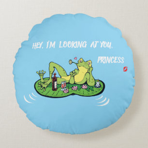 Coussin ronde Valentine's Day Love Frog