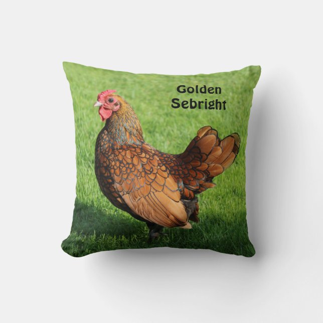 Coussin Rooster Golden Sebright - Bantam Pet Poulet (Recto)
