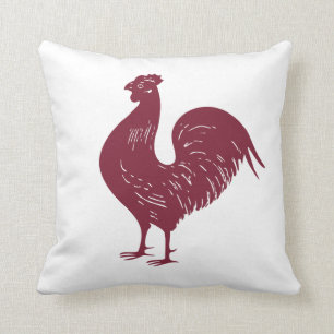 Coussin Rooster rouge