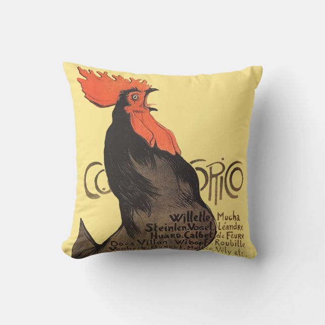 Coussin Rooster Steinlen Cocorico (Recto)