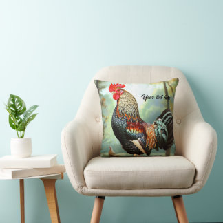 Coussin Rooster Wyandotte coloré