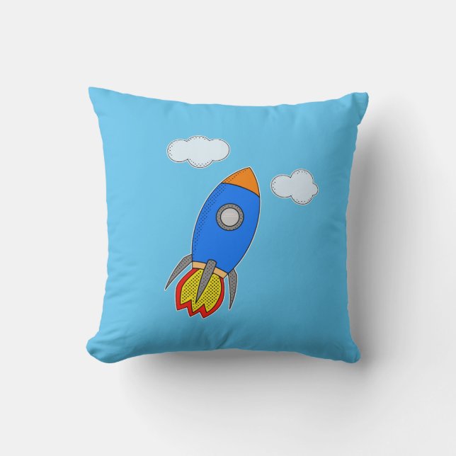 Coussin Roquette De Cartoon Et Nuages (Recto)