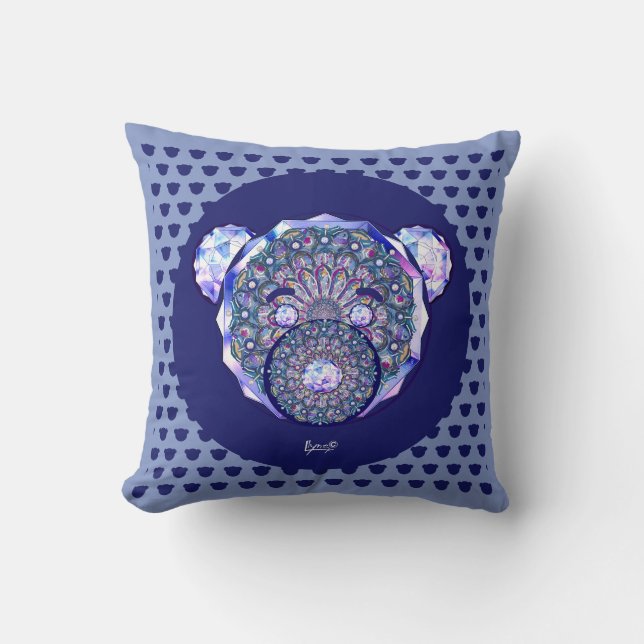 Coussin Rosace bleu ou rouge pour bébé&enfant (Recto)