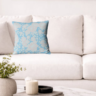 Coussin Rosalie – Floral Bleu Clair