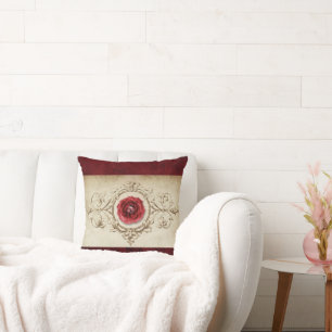 Coussin Rose à bijoux   Vintage Crimson Red Gem Grunge