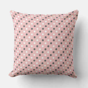 Coussin rose à thé (rouge, gris et blanc)