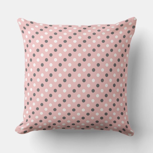 Coussin rose à thé (rouge, gris et blanc) (Recto)