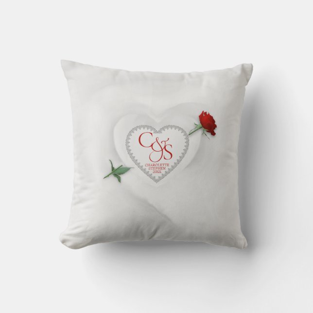 Coussin Rose à travers le cœur (Recto)