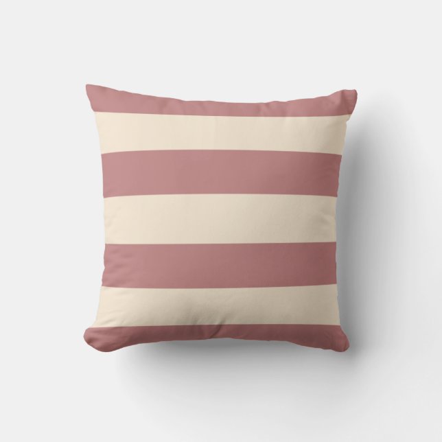 Coussin Rose Ancien et Rayures Blanc Antique (Recto)