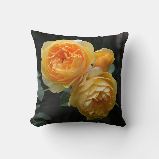 Coussin Rose anglais jaune (Recto)