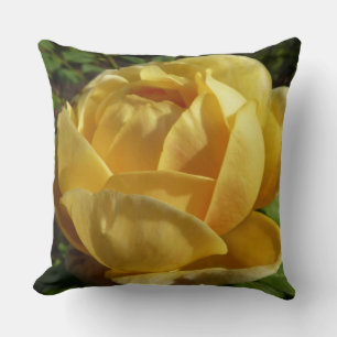 Coussin Rose anglaise jaune