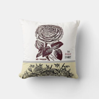 Coussin Rose antique - Votre choix de texte