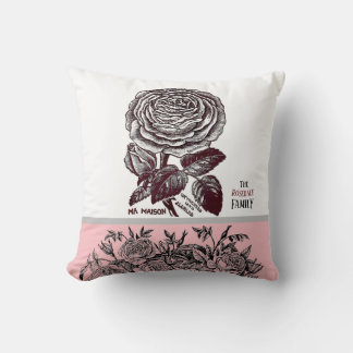 Coussin Rose antique - Votre choix de texte rose