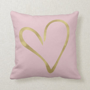 Coussin Rose avec le coeur d'or