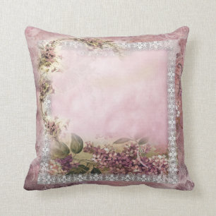 Coussin Rose blanc victorien de lavande de vue de dentelle