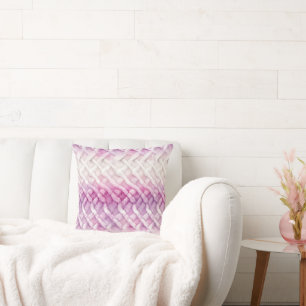 Coussin Rose blanc violet chaud
