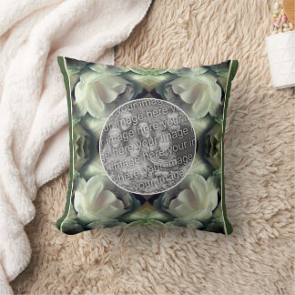 Coussin Rose blanche Floral Abstrait Ajouter votre propre
