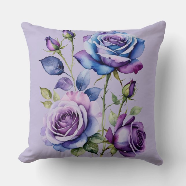 Coussin Rose bleu et violet (violet) (Recto)