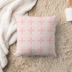 Coussin Rose Bleu Marocain Star Motif Carrelage Jeter Pil