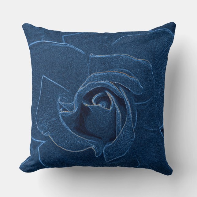 Coussin rose bleu velouté (Recto)