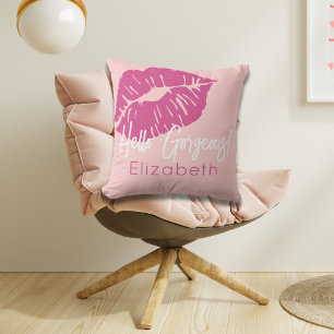 Coussin Rose Bonjour Magnifique Personnalisé