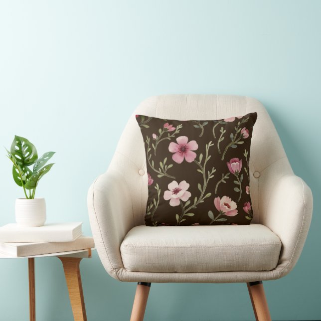 Coussin Rose Brown Et Rosée Foncé (Chaise)