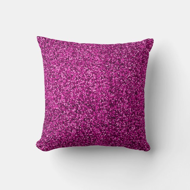 Coussin Rose chaud paillettes bling (Recto)