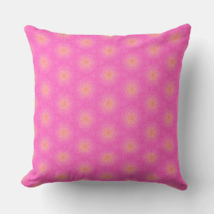 Coussin Rose Chaud Rugueux avec Taches Orange
