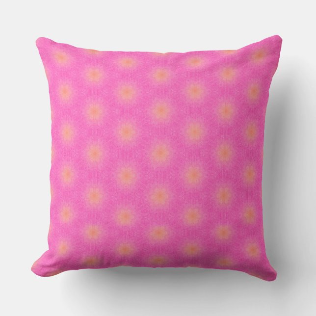 Coussin Rose Chaud Rugueux avec Taches Orange  (Recto)