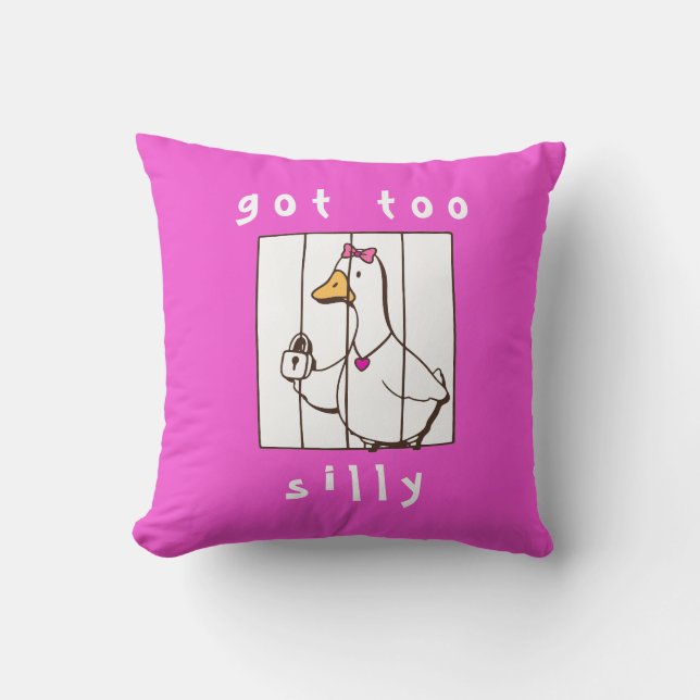 Coussin Rose Chaude Canard Drôle Devenu Trop Ridicule (Recto)