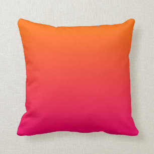 Coussin Rose Chaude et Ombré Orange