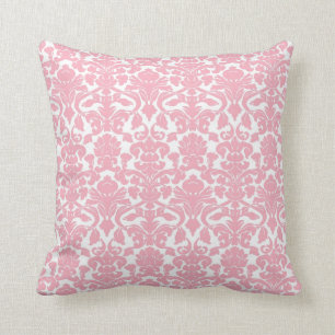 Coussin rose-clair floral fleuri vintage de