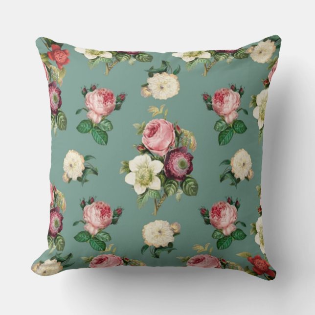Coussin Rose classique et Jade (Recto)