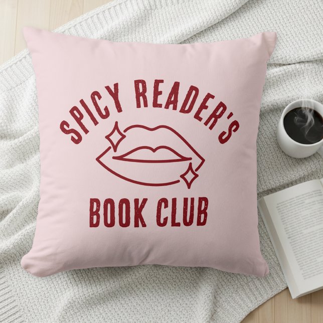 Coussin rose Club de lecture épicée pour lecteurs (Créateur téléchargé)