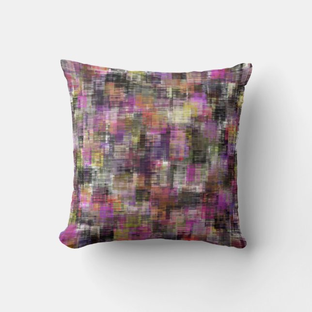 Coussin Rose coloré de blocs au noir (Recto)