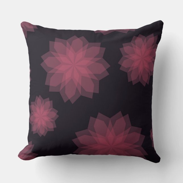 Coussin Rose, cool, tendance, abstraction de fleurs modern (Recto)