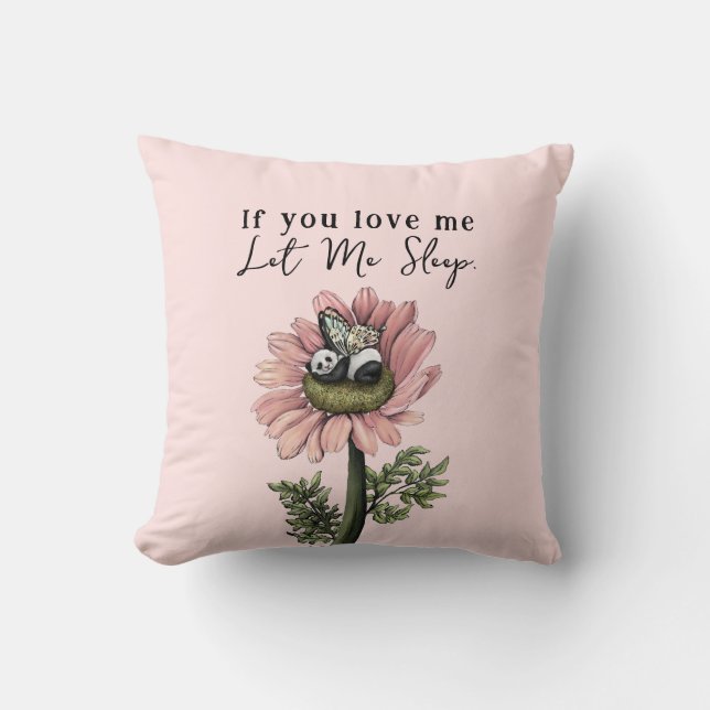 Coussin rose couchage Panda Ours Fée Jeu d'oreille (Recto)