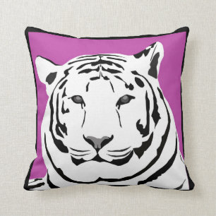 Coussin rose couleur cerise de jet de tigre