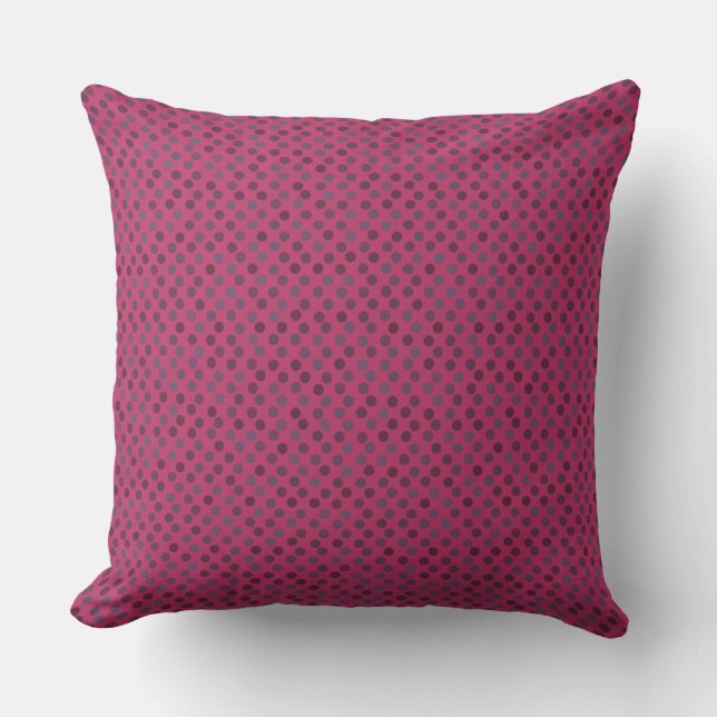 Coussin rose cranberry, points violets et baie (Recto)