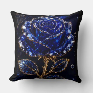 Coussin Rose Cristal Or Bleu Royal
