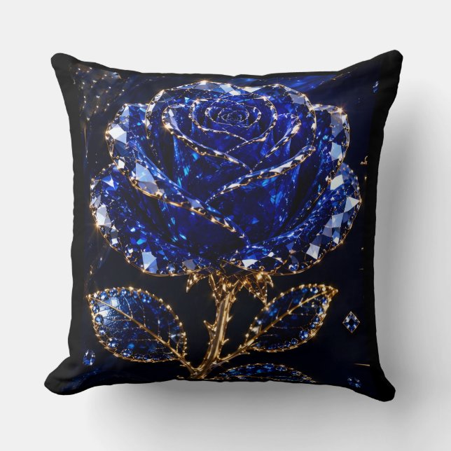 Coussin Rose Cristal Or Bleu Royal (Recto)
