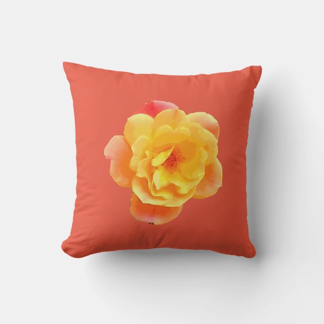 Coussin Rose d'abricot en rouge (Recto)