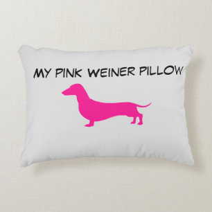 Coussin rose Dachshund Mon Weiner rose